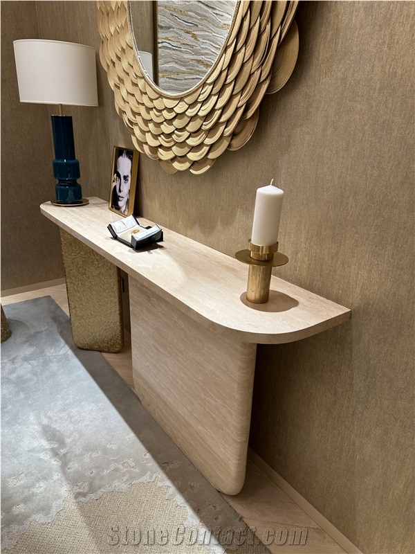 GOLDTOP Luxury Shop Beige Turkey Roman Travertine Table Top