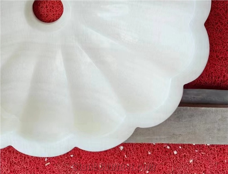 White Onyx Stone Sink With Shell Shape