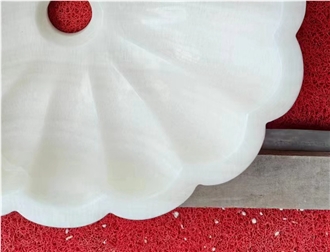 White Onyx Stone Sink With Shell Shape
