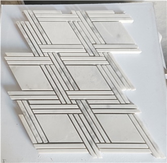 Brown Wooden Mosaic Tiles And Pattern