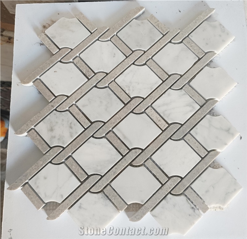 Brown Wooden Mosaic Tiles And Pattern
