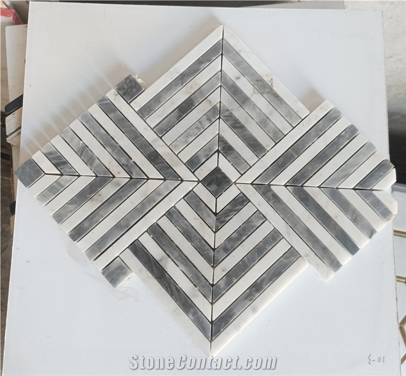 Brown Wooden Mosaic Tiles And Pattern