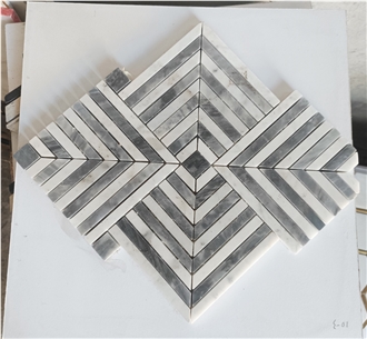Brown Wooden Mosaic Tiles And Pattern