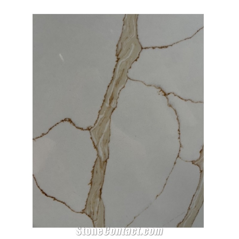 Calacatta Gold Quartz Stone Kitchen Countertop