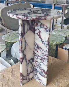 Calacatta Viola Marble Table Small Stone Side Desk On Sale