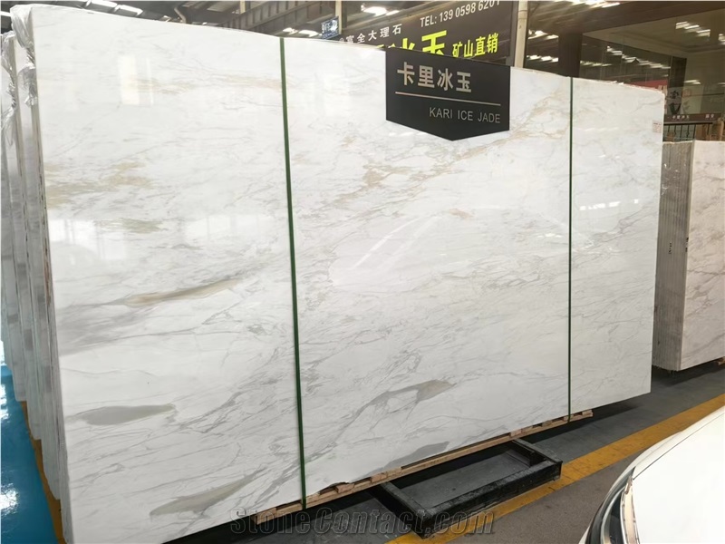 Cary Ice Jade Marble Slab Wall Tiles
