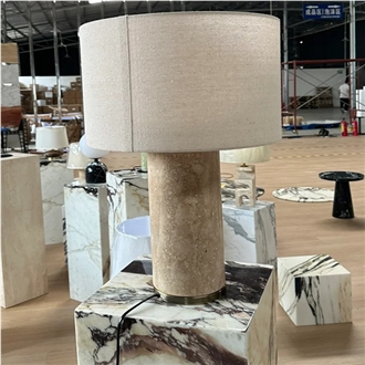 Cylinder Travertine Lamp  Home Decor Products