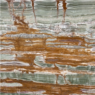 Emerald Green Gold Onyx Slabs