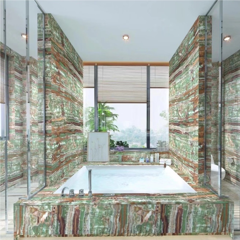Emerald Green Gold Onyx Slabs