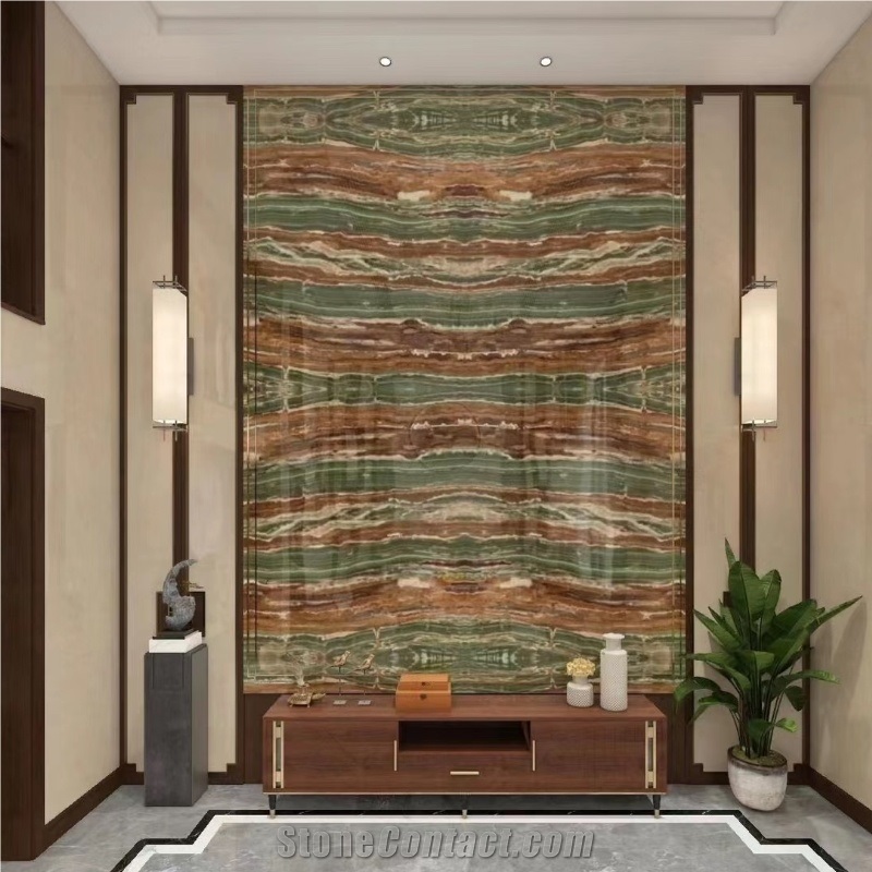 Emerald Green Gold Onyx Slabs