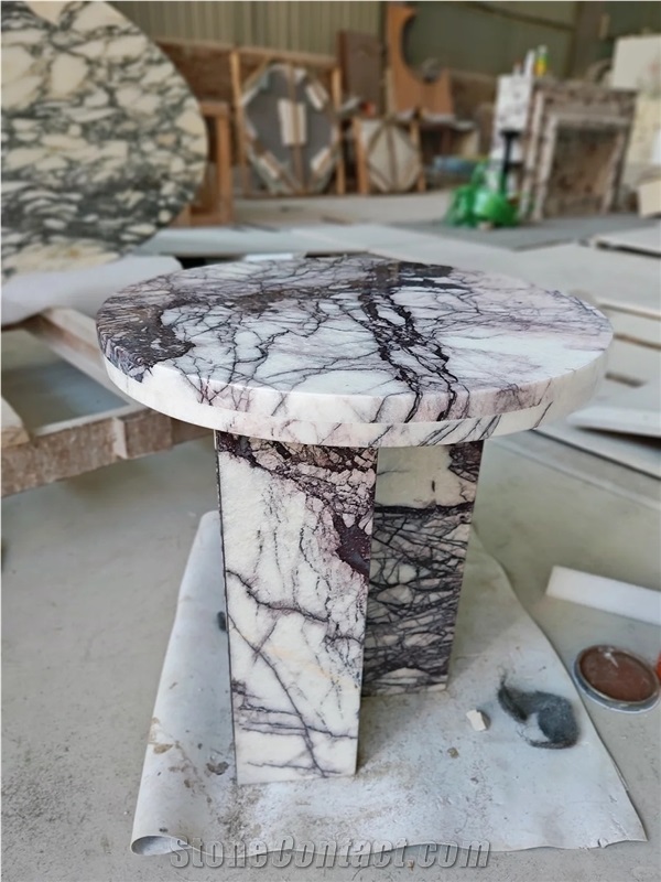 HRST Custom Milas Lilac Marble Furniture On Sale