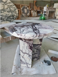 HRST Custom Milas Lilac Marble Furniture On Sale
