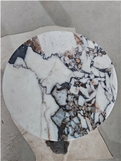 HRST Cutsom Ocean Storm Marble Stone Side Table On Sale