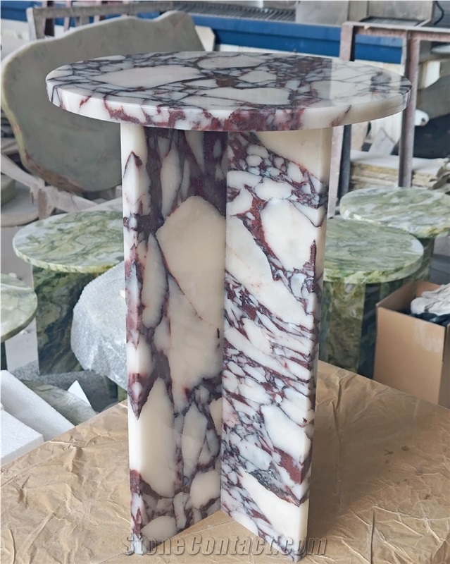 HRST Cutsom Ocean Storm Marble Stone Side Table On Sale