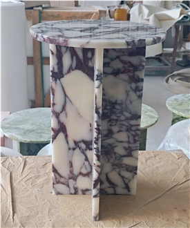 HRST Cutsom Ocean Storm Marble Stone Side Table On Sale