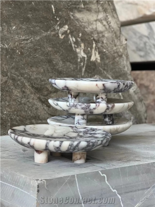 Marble Stone Footed Tray Home Decor Products