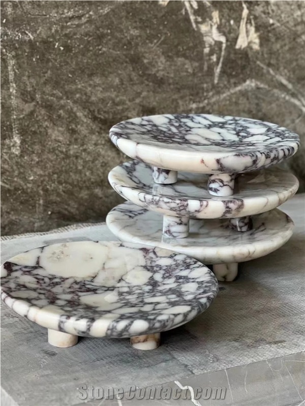 Marble Stone Footed Tray Home Decor Products