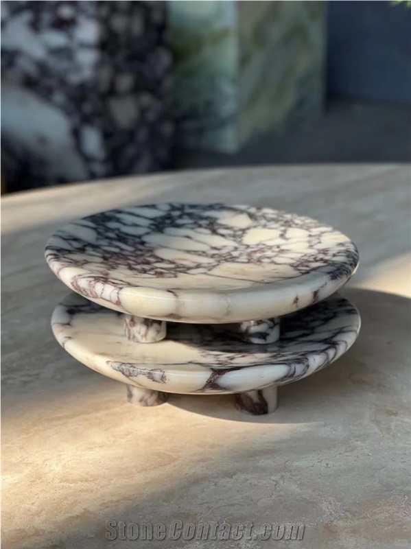 Marble Stone Footed Tray Home Decor Products