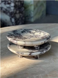 Marble Stone Footed Tray Home Decor Products
