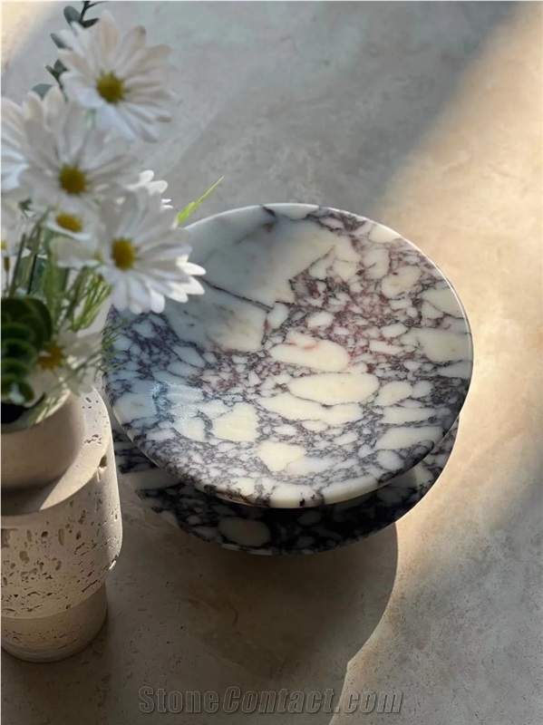 Marble Stone Footed Tray Home Decor Products