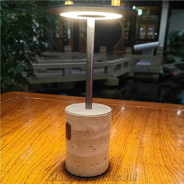 Natural Stone Travertine Table Lamp Home Decor Products