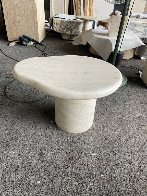 Nature Travertine Stone Coffee Table Furniture For Wholesale