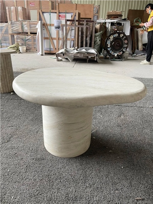 Nature Travertine Stone Coffee Table Furniture For Wholesale