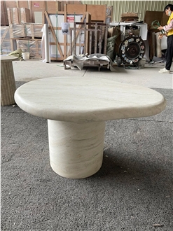 Nature Travertine Stone Coffee Table Furniture For Wholesale