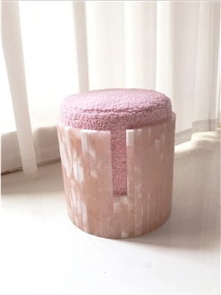 Persian Pink Onyx Round Stone Stool For Wholesale