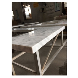 Pre Carrera White Marble Bathroom Double Sinks Vanity Tops