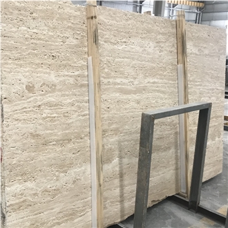 Super White Travertine Slab  Floor Tile