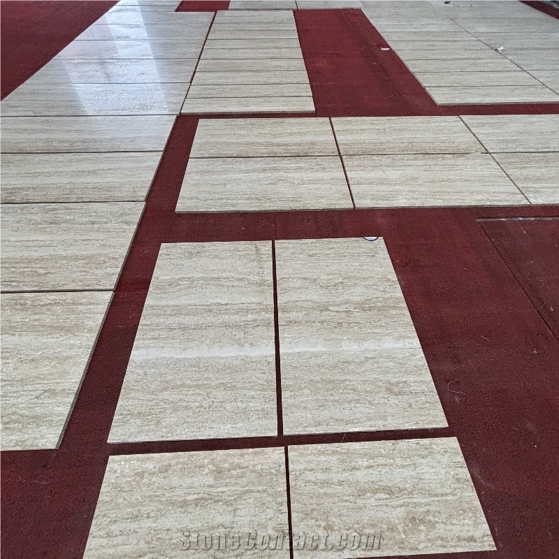 Super White Travertine Slab  Floor Tile