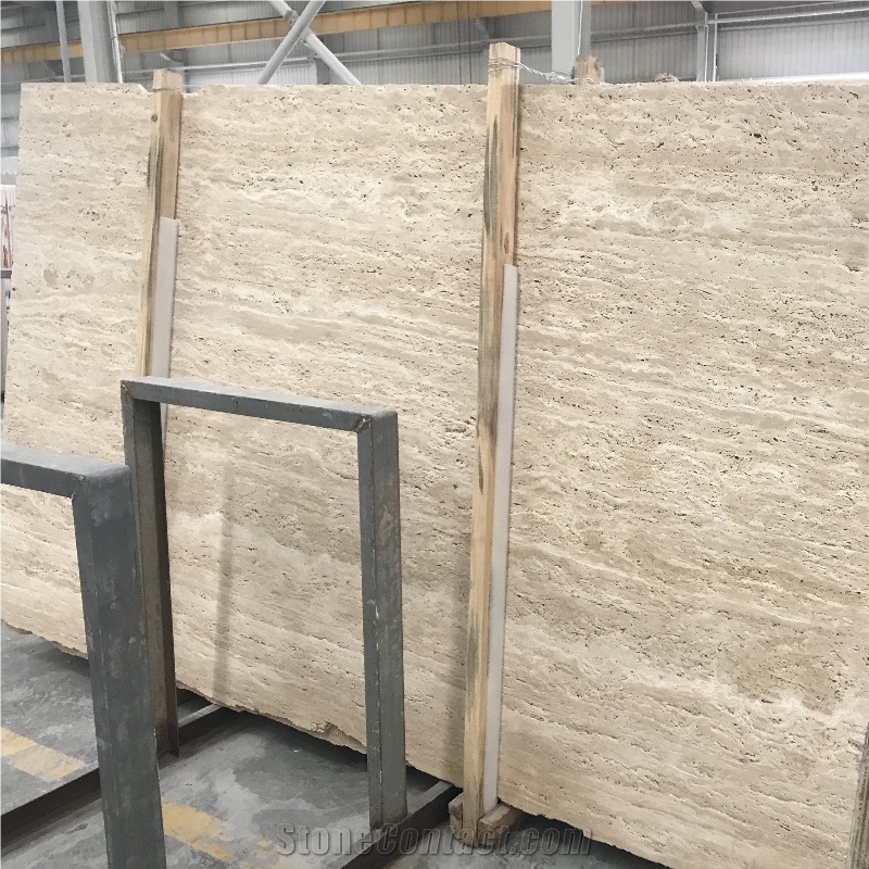Super White Travertine Slab  Floor Tile