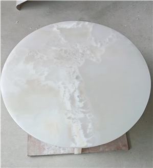 White Onyx Stone Side Coffee Table For Living Room On Sale