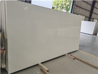 Grain White Solid Quartz Slabs