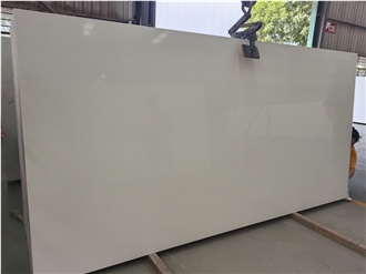 Grain White Solid Quartz Slabs