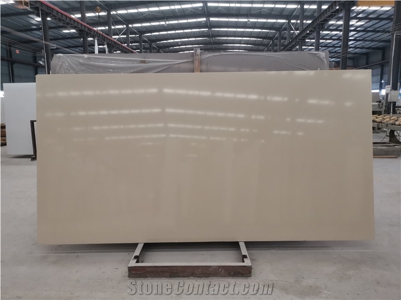 Beige Stone Tiles For Decoration Wall Engineered Stone Slabs