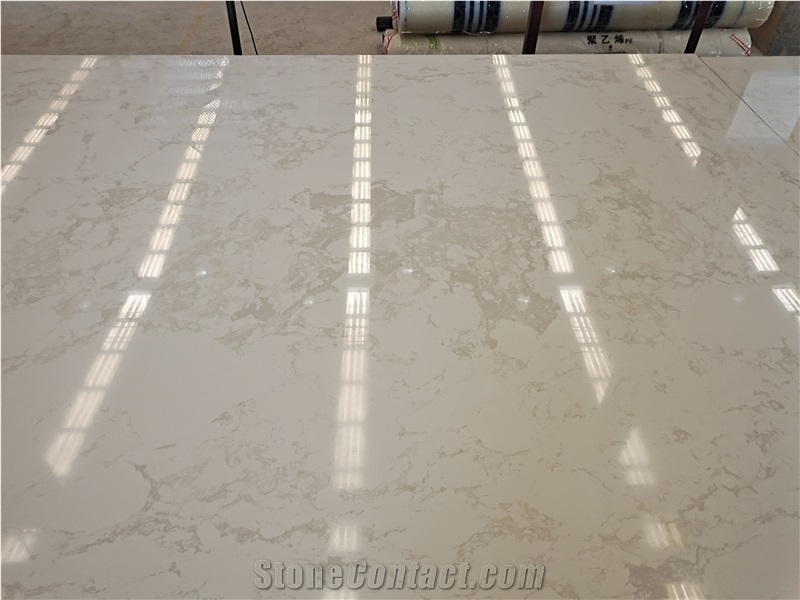 Fendi White Engineered Marble Slab Wall Floor