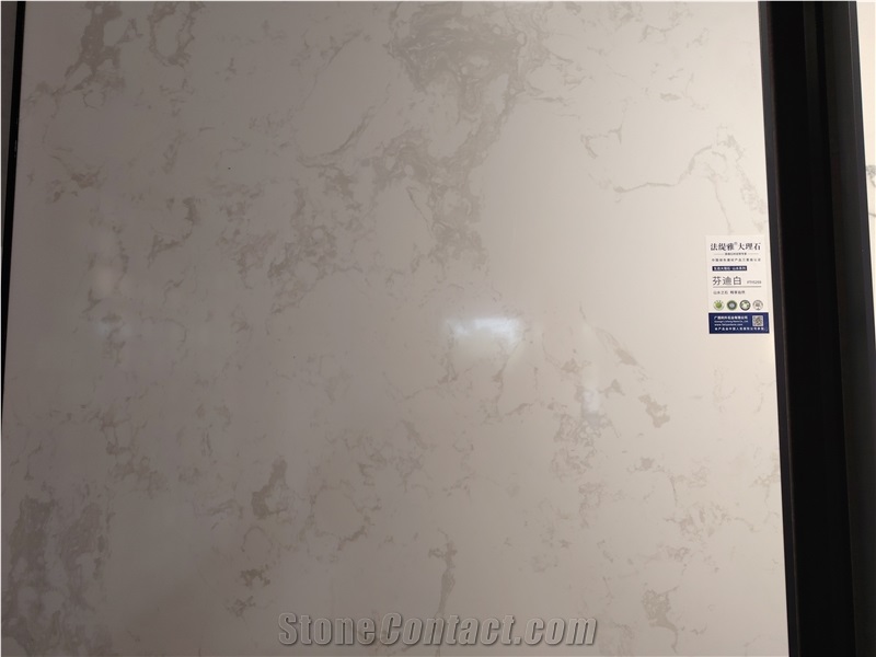 Fendi White Engineered Marble Slab Wall Floor