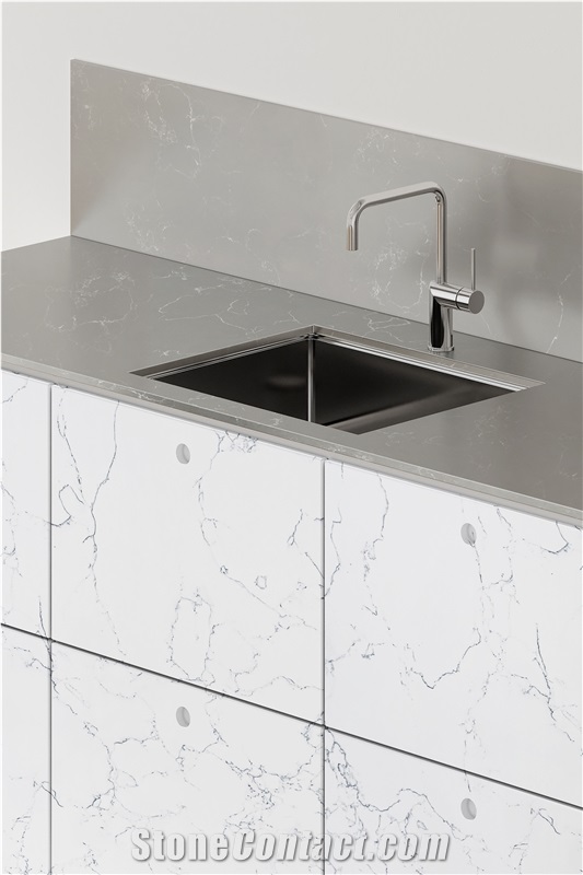 Flash Grey Engineered Marble Slab Wall Floor