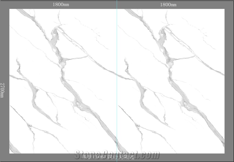 Glazed Marble-Look Wall Tiles, Artificial Carrara Quartz Slabs