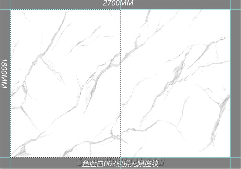 Glazed Marble-Look Wall Tiles, Artificial Carrara Quartz Slabs