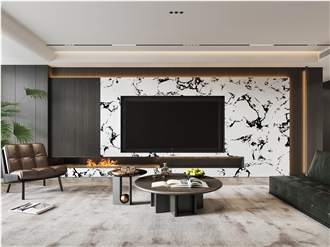 Panda White Engineered Marble Slab Wall Floor