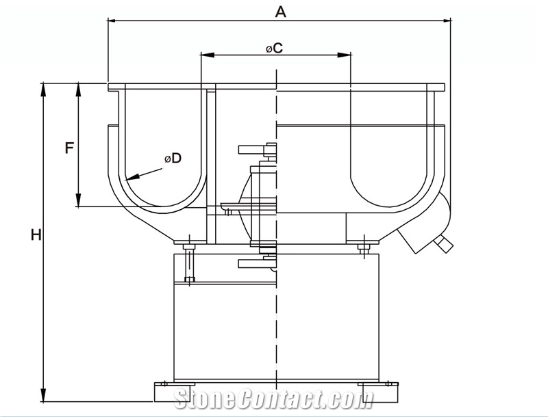 Vibratory Tumbling Finishing Machine With Straight Wall