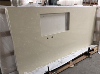 Beige Quartz Artificial Stone Countertop