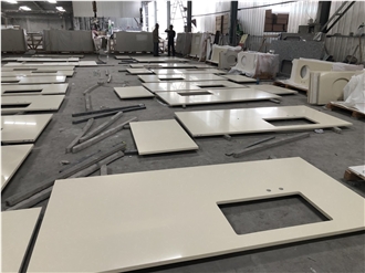 Beige Quartz Artificial Stone Countertop