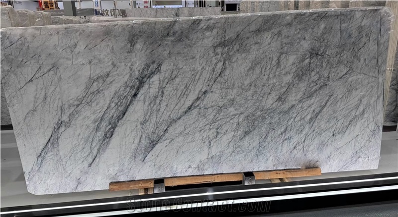 Alaska White Polished Marble Slabs