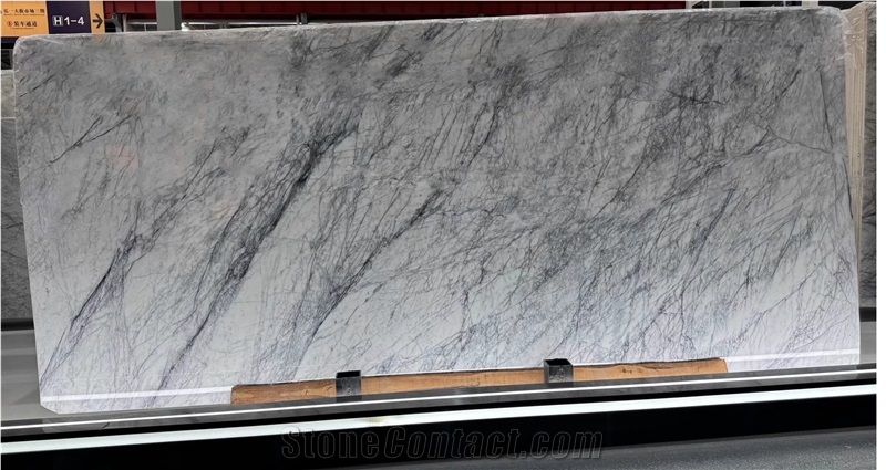 Alaska White Polished Marble Slabs