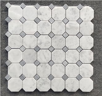 Bianco Carrara Marble Octagon Mosaic Tiles Bianco Carrara Marble Octagon Mosaic Tiles