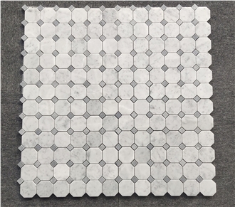 Bianco Carrara Marble Octagon Mosaic Tiles